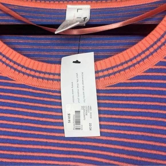 NWT LIVI ACTIVE Lane Bryant Atheleisure Crewneck Ottoman Sweater in Fusion Coral - Picture 5 of 10